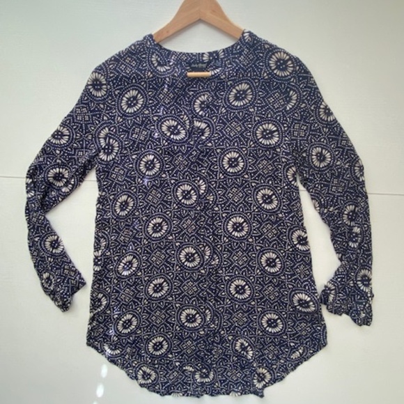 Lucky Brand Women's Navy Blue Button Down Rayon Oversized Tunic Size Small - Picture 3 of 12